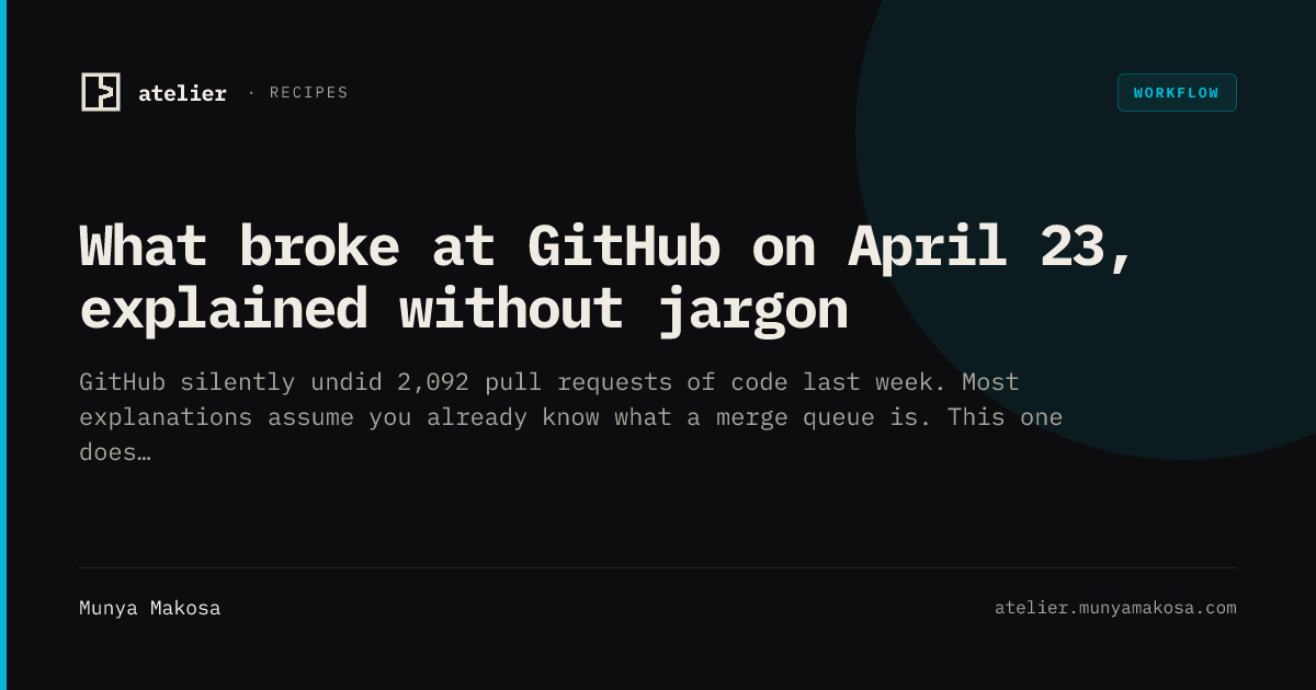 github moran23 Images High Quality Grahic GitHub merge queue bug, April 23 2026, explained in plain English | Work